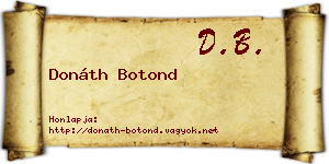 Donáth Botond névjegykártya